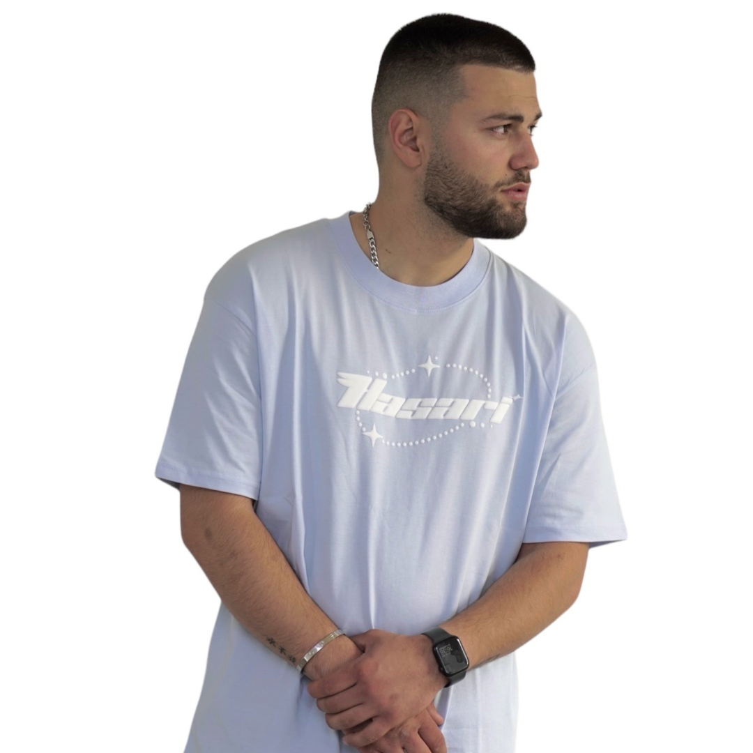 Y2K Logo Oversized T-Shirt Babyblue